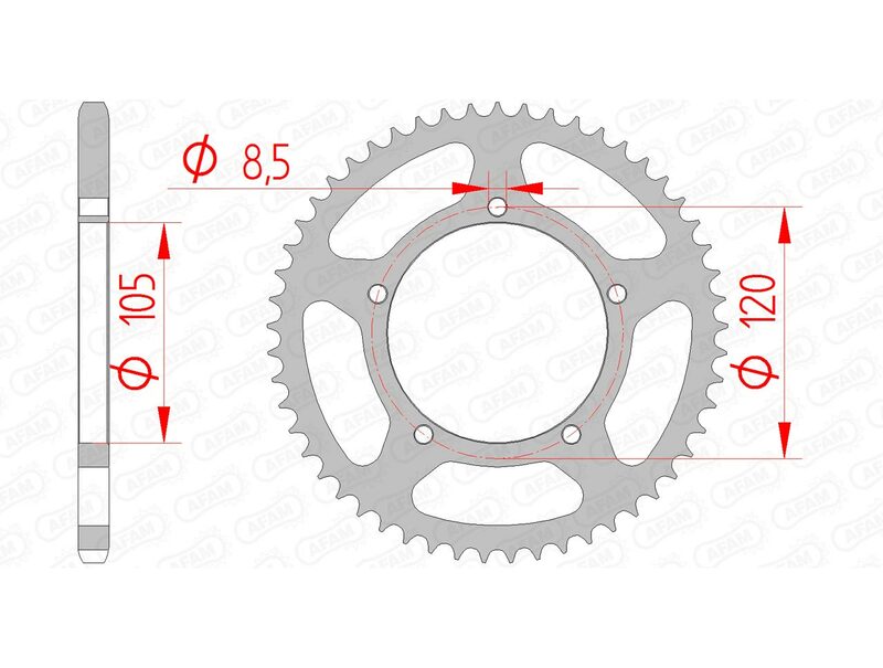 AFAM RR SPROC 420 STEEL ST 35103, 51