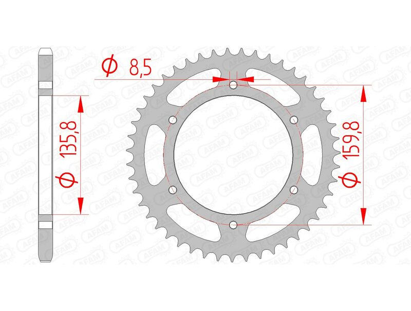 AFAM RR SPROC 520 STEEL ST 35304, 47