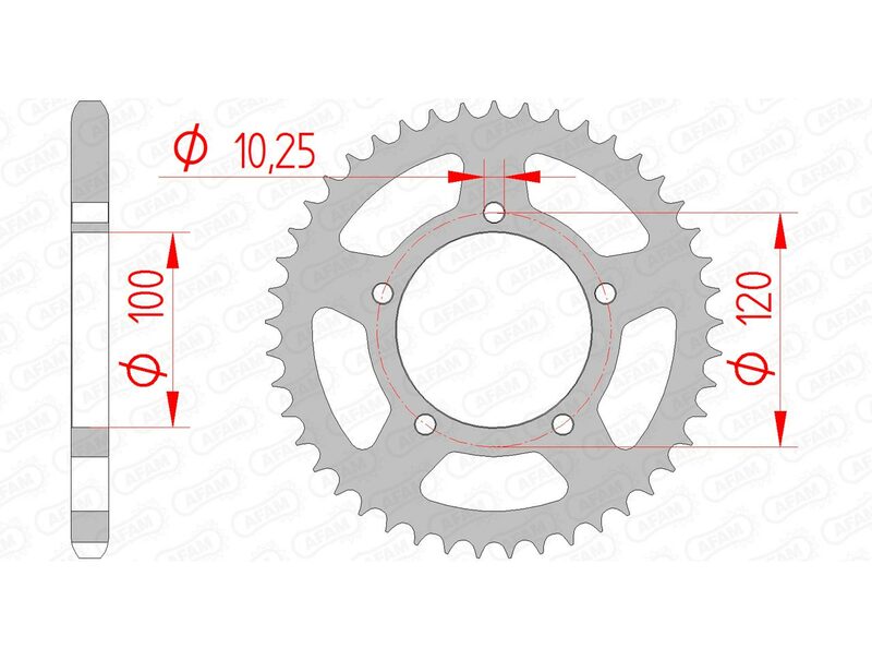 AFAM RR SPROC 525 STEEL ST 35800, 45