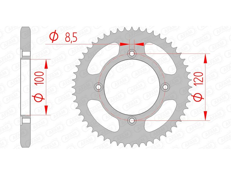 AFAM RR SPROC 428 STEEL ST 38200, 46
