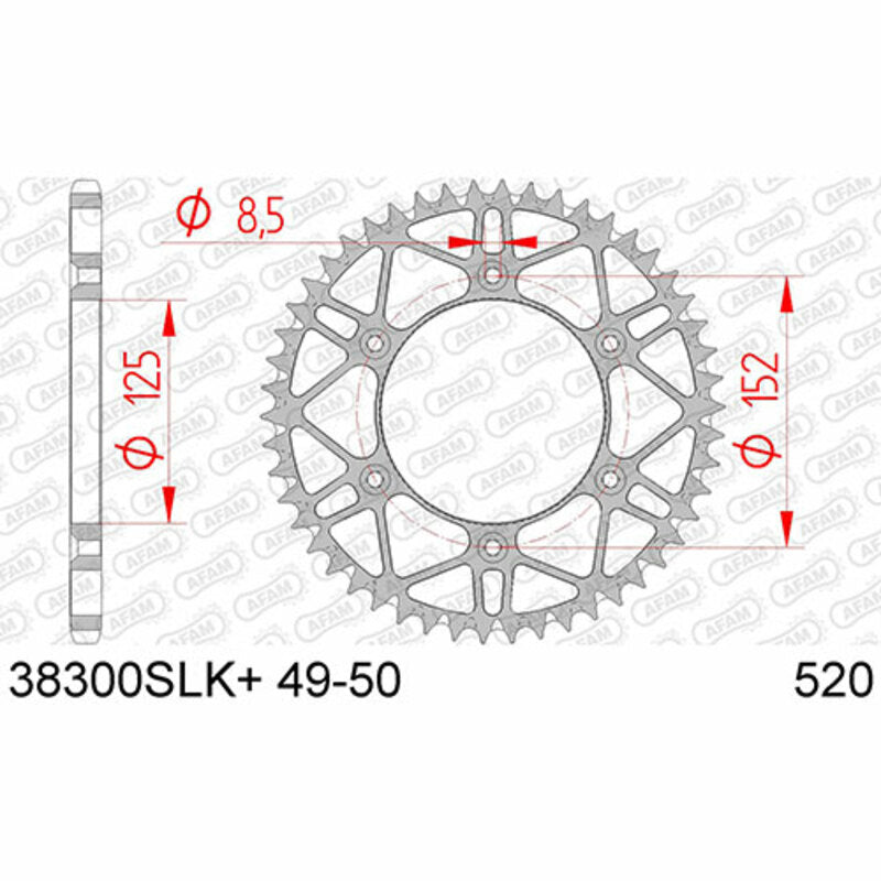 AFAM RR SPROC 520 STEEL UL SC 38300, 49