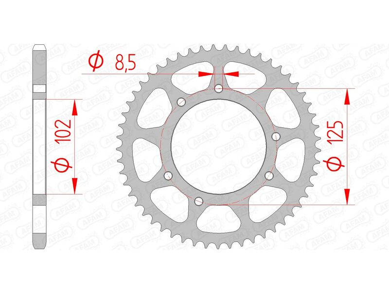 AFAM RR SPROC 420 STEEL ST 41100, 53