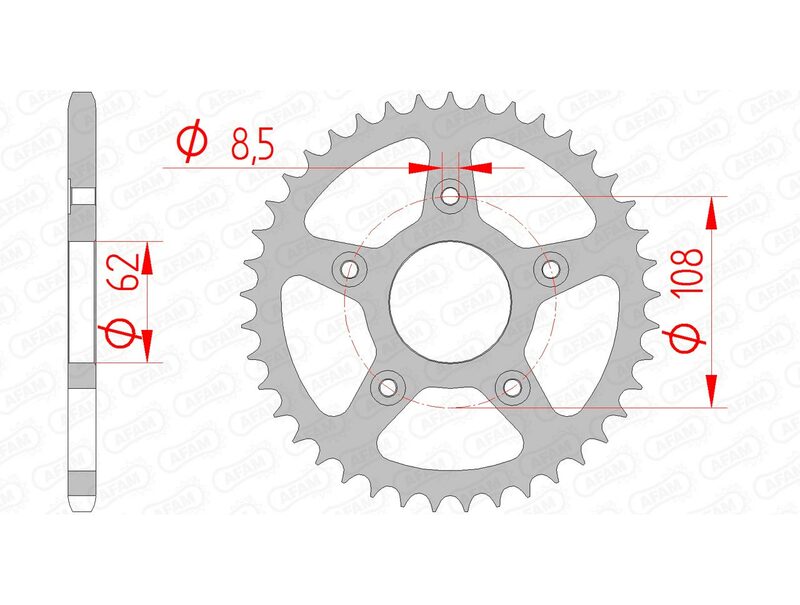 AFAM RR SPROC 520 STEEL ST 44203, 42