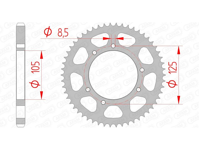 AFAM RR SPROC 428 STEEL ST 47200, 58