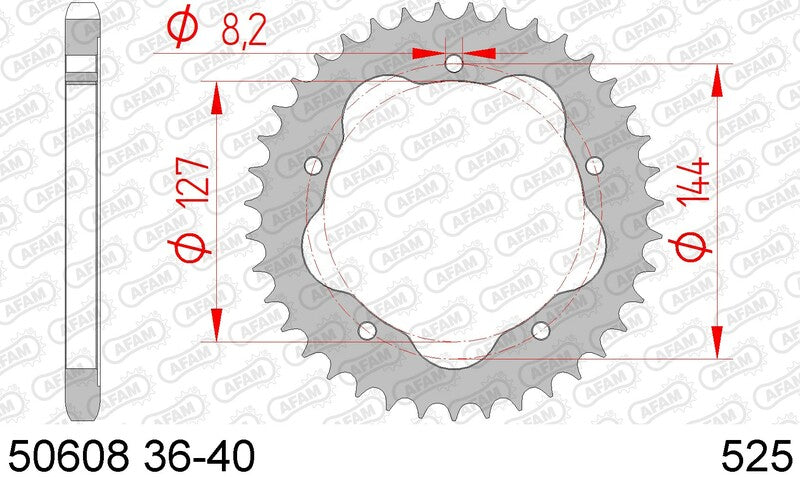 AFAM RR SPROC 525 STEEL ST 50608K, 41