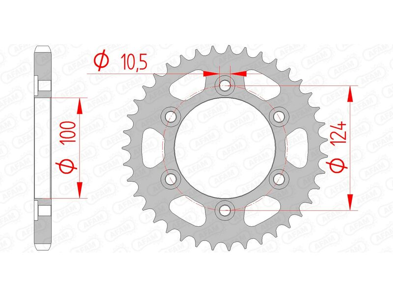 AFAM RR SPROC 525 STEEL ST 50609, 43