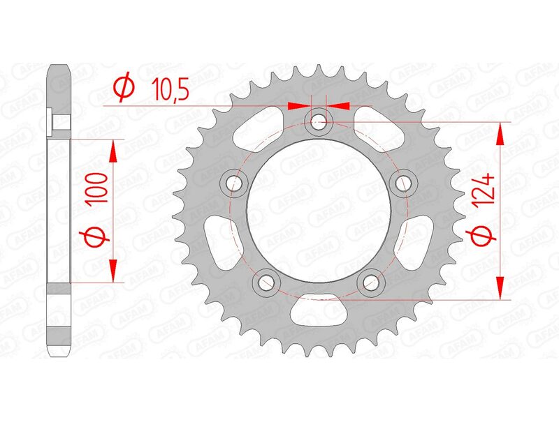 AFAM RR SPROC 525 STEEL ST 50612, 39