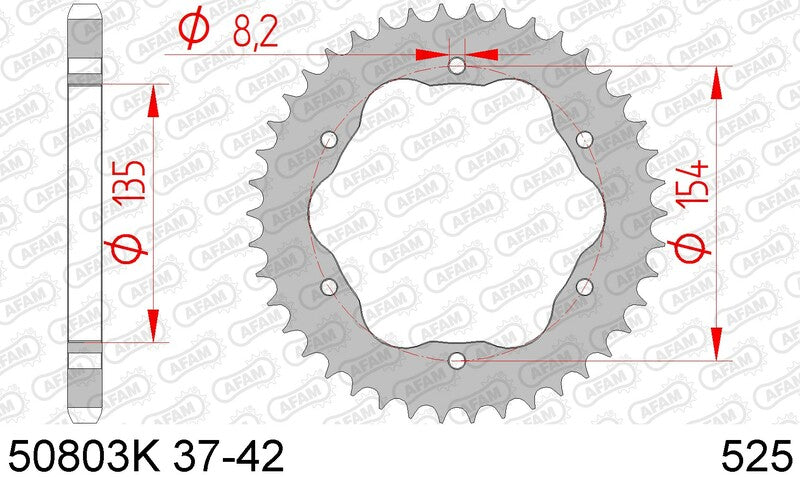 AFAM RR SPROC 525 STEEL ST 50803K, 39