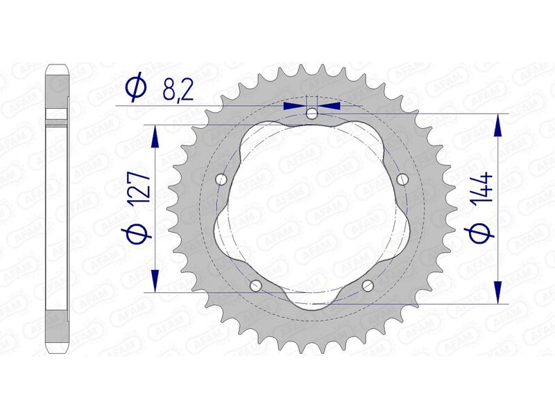 AFAM RR SPROC 525 ALU UL HA 51608, 39