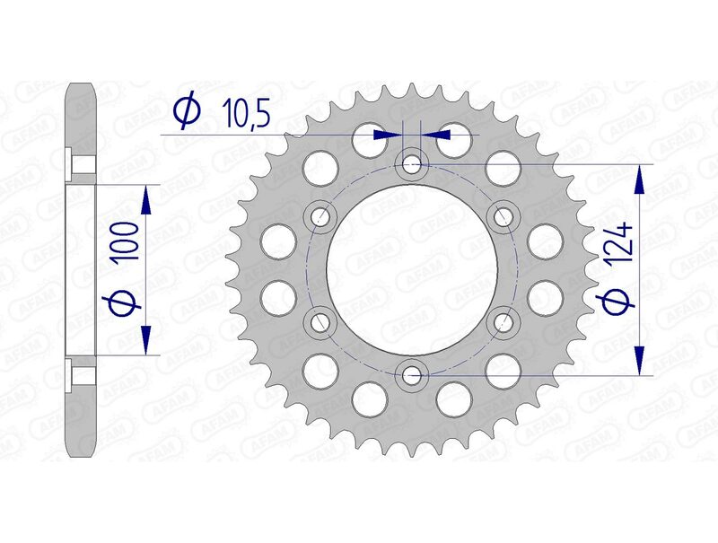 AFAM RR SPROC 525 ALU UL HA 51609, 37