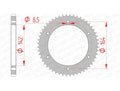 AFAM RR SPROC 428 STEEL ST 65200, 52