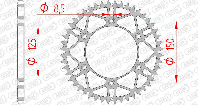 AFAM RR SPROC 520 STEEL SC 71304, 52