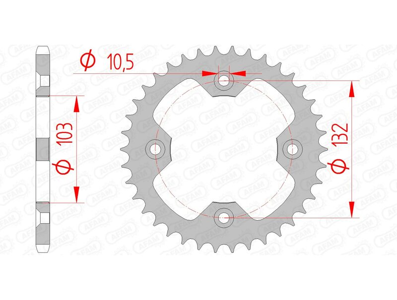AFAM RR SPROC 520 STEEL ST 71305, 38