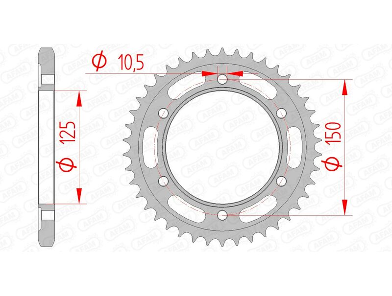 AFAM RR SPROC 525 STEEL ST 71800, 42