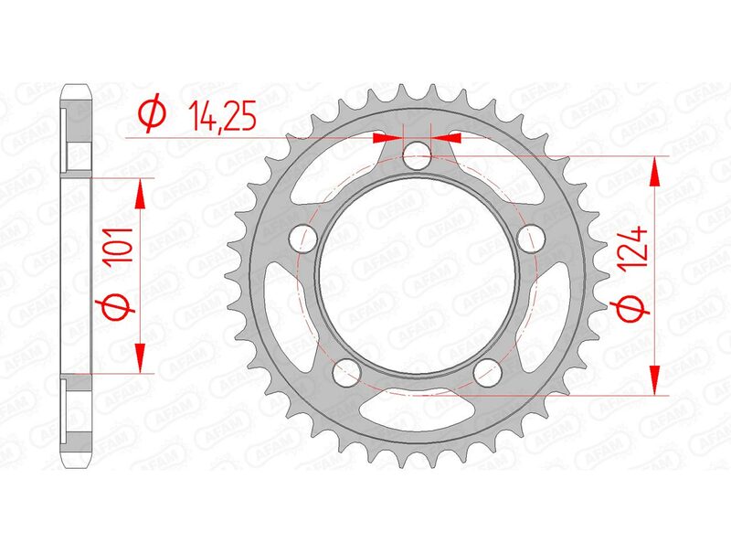 AFAM RR SPROC 525 STEEL ST 71801, 41