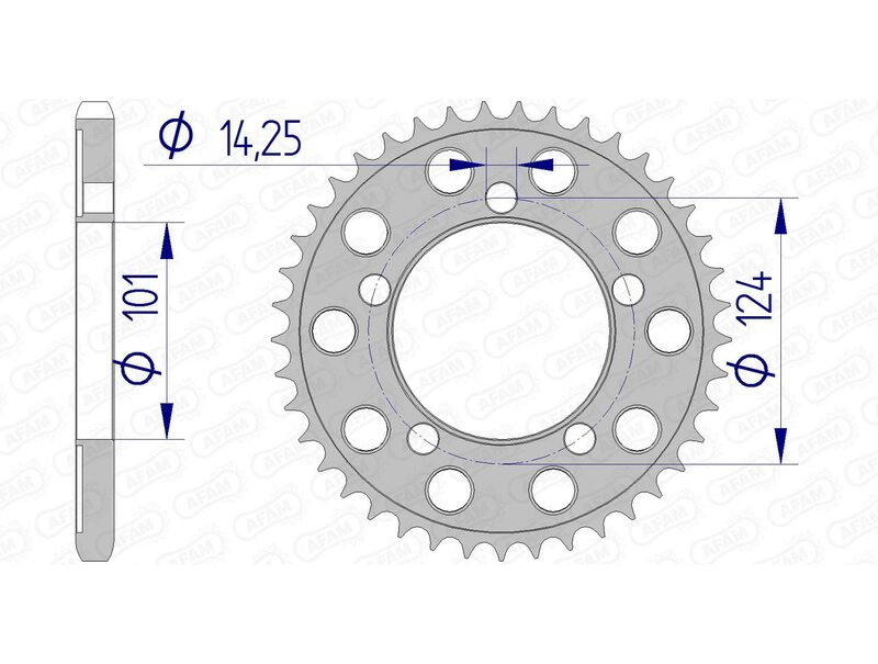 AFAM RR SPROC 525 ALU UL HA 72801, 38