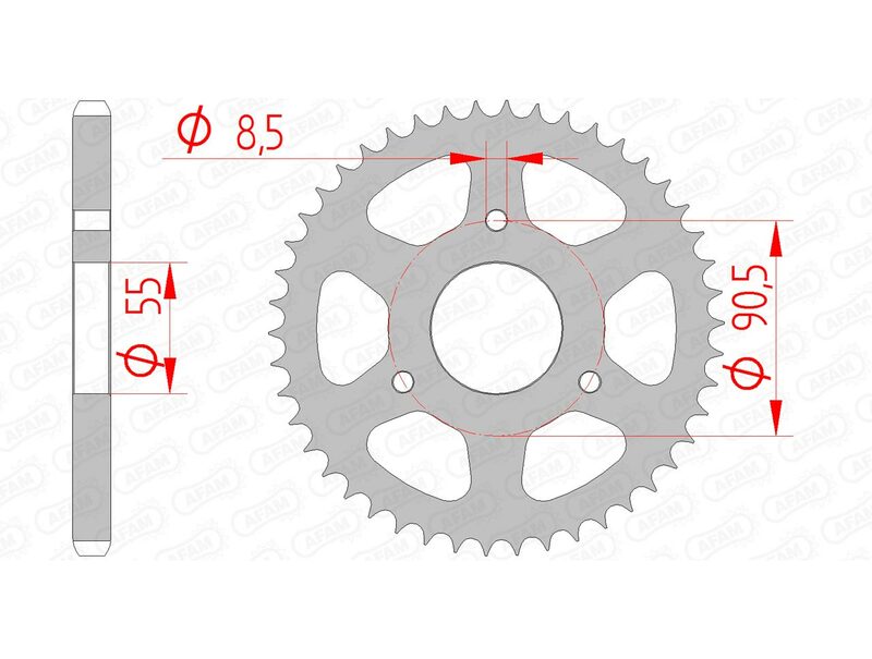 AFAM RR SPROC 428 STEEL ST 80200, 46