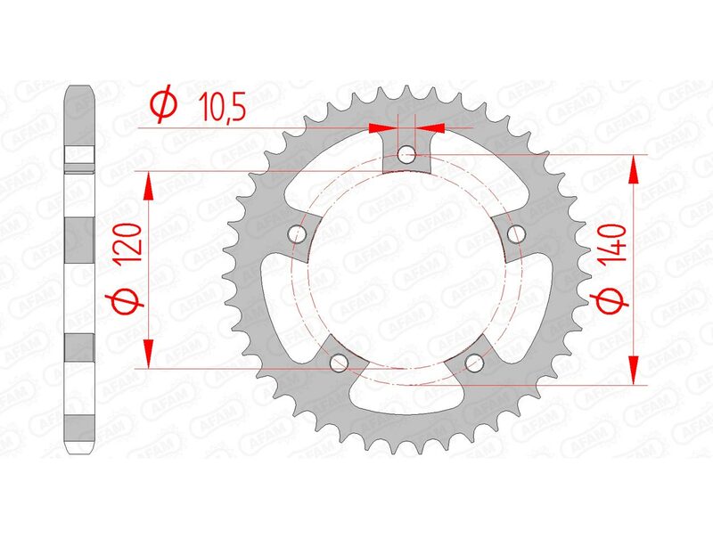 AFAM RR SPROC 525 STEEL ST 86500, 42