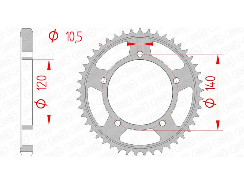 AFAM RR SPROC 530 STEEL ST 86603, 44