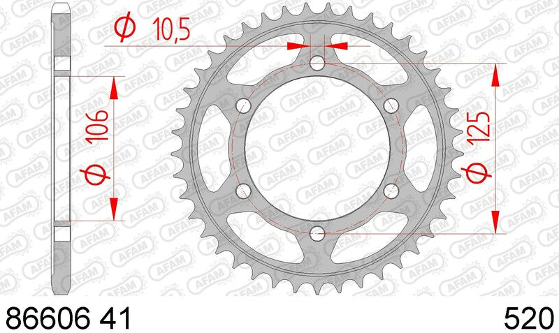 AFAM RR SPROC 520 STEEL ST 86606, 41