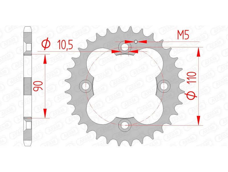 AFAM RR SPROC 520 STEEL ST 92324, 32