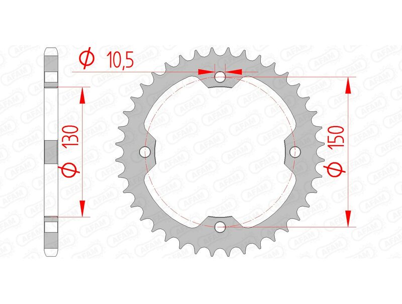 AFAM RR SPROC 520 STEEL ST 92328, 40