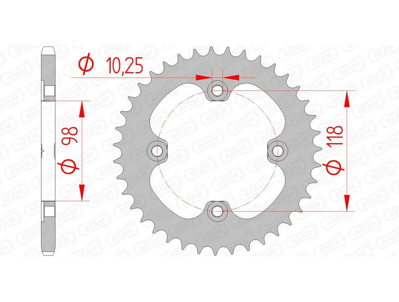 AFAM RR SPROC 520 STEEL ST 92401, 42