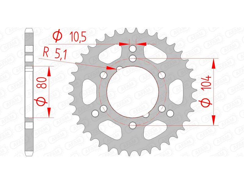 AFAM RR SPROC 520 STEEL ST 98300, 40