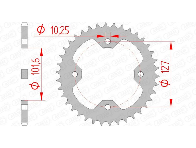 AFAM RR SPROC 520 STEEL ST 98500, 38