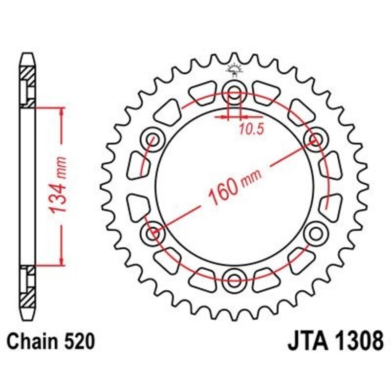 JTSPR RR SPROC 520 ALU UL 1308, 40