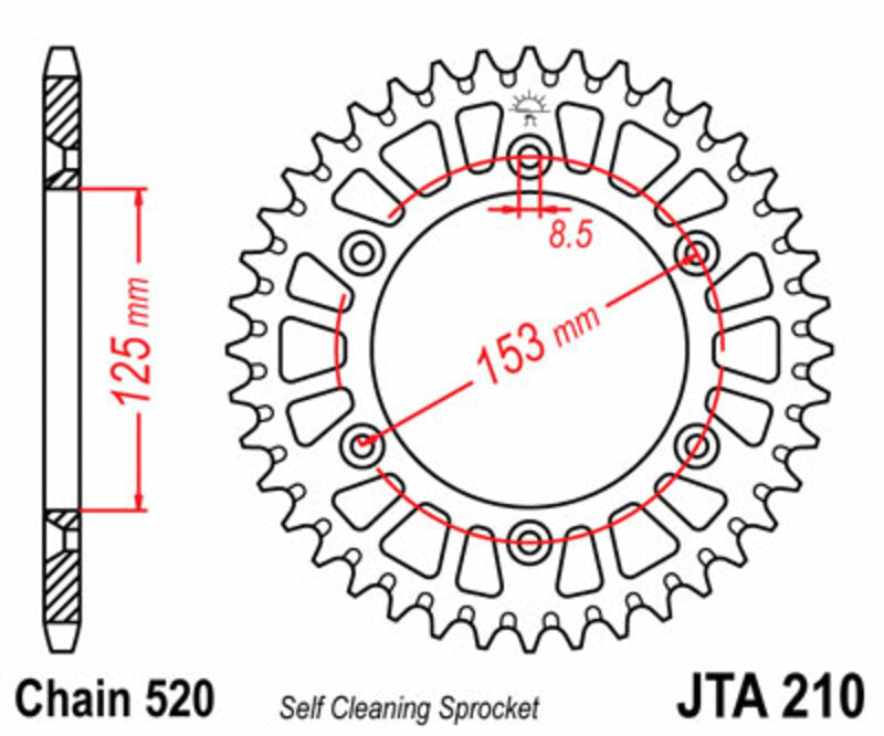 JTSPR RR SPROC 520 ALU UL SC 210, 50