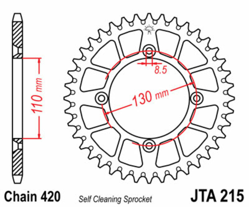 JTSPR RR SPROC 420 ALU UL SC 215, 50