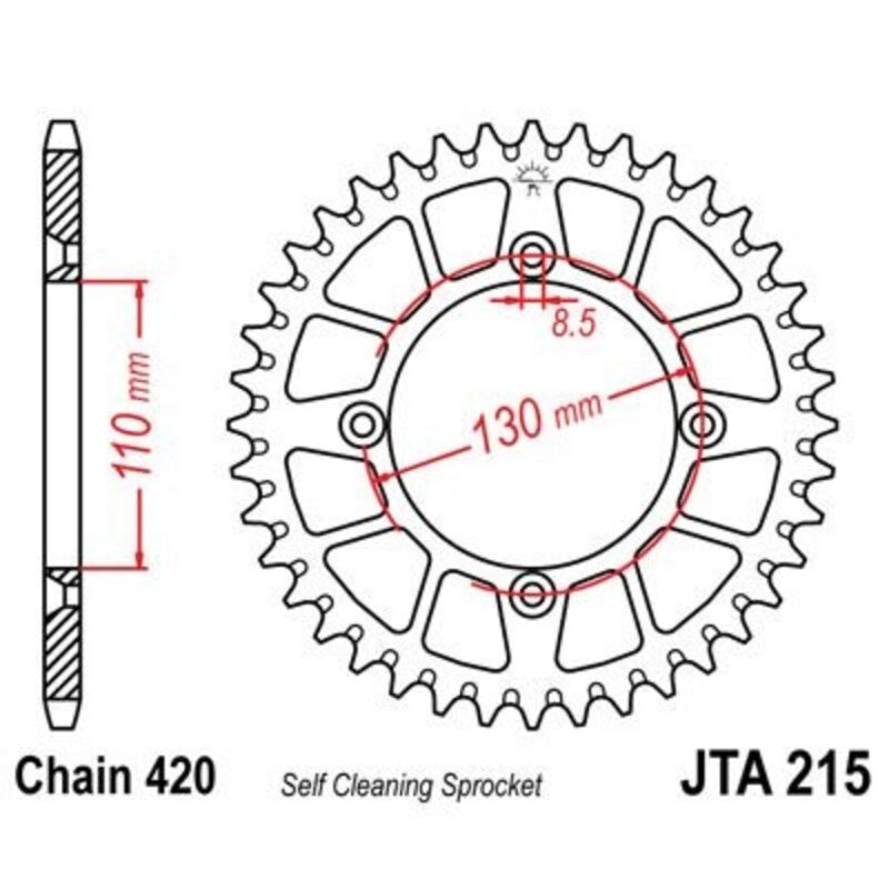 JTSPR RR SPROC 420 ALU UL SC 215, 51