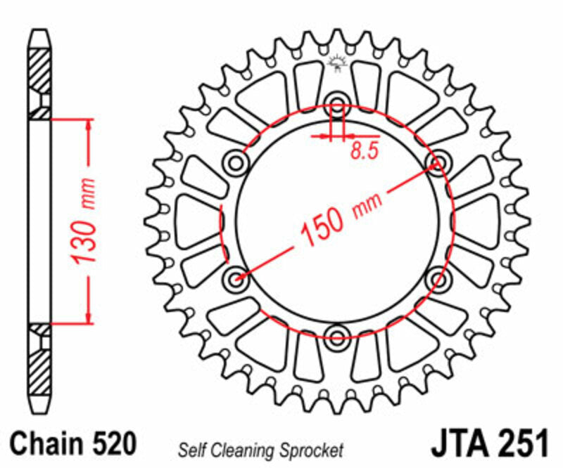 JTSPR RR SPROC 520 ALU UL SC 251, 51