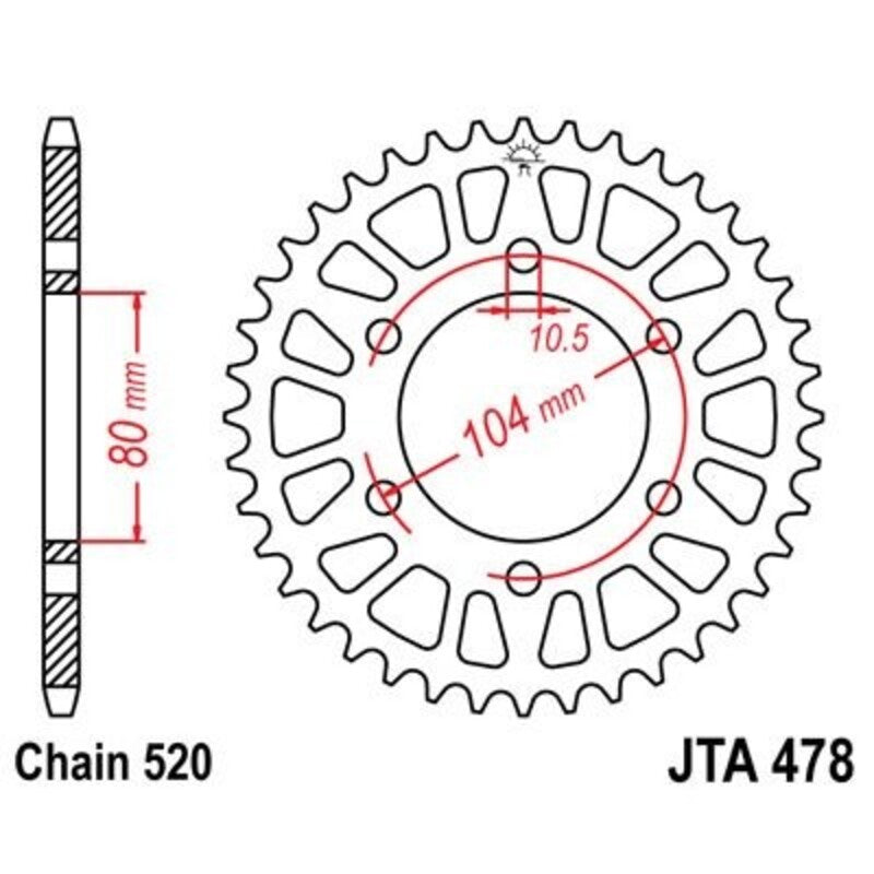 JTSPR RR SPROC 520 ALU UL 478, 47