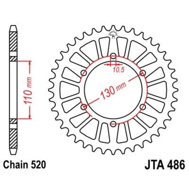 JTSPR RR SPROC 520 ALU UL 486, 52
