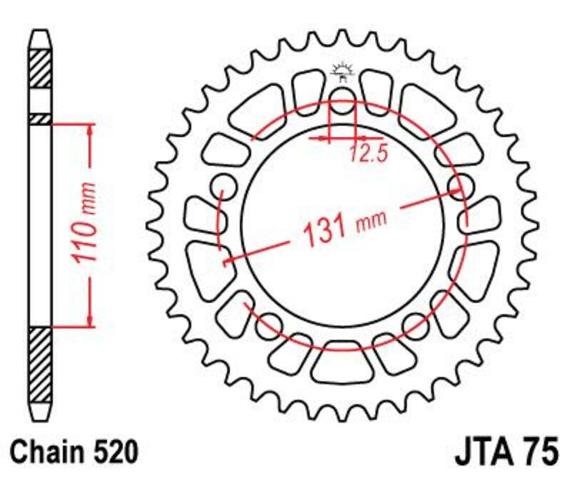 JTSPR RR SPROC 520 ALU UL 75, 44