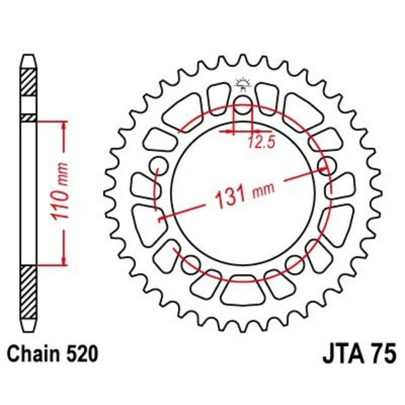 JTSPR RR SPROC 520 ALU UL 75, 45