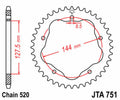 JTSPR RR SPROC 520 ALU UL 751, 38