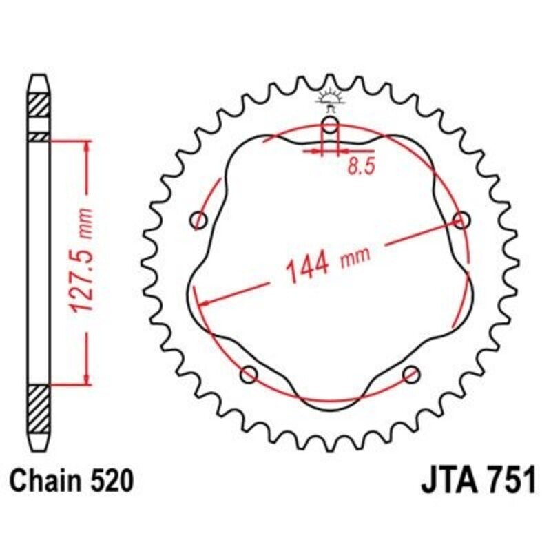JTSPR RR SPROC 520 ALU UL 751, 43
