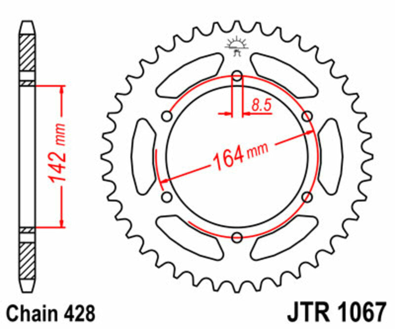 JTSPR RR SPROC 428 STEEL ST 1067, 52