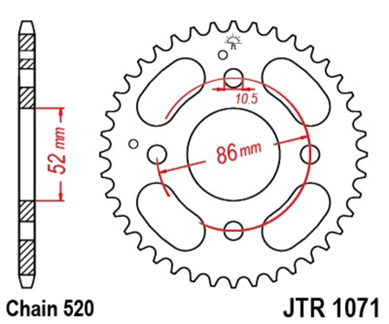 JTSPR RR SPROC 520 STEEL ST 1071, 30