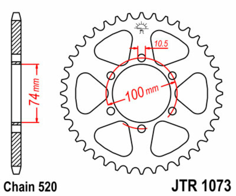 JTSPR RR SPROC 520 STEEL ST 1073, 46
