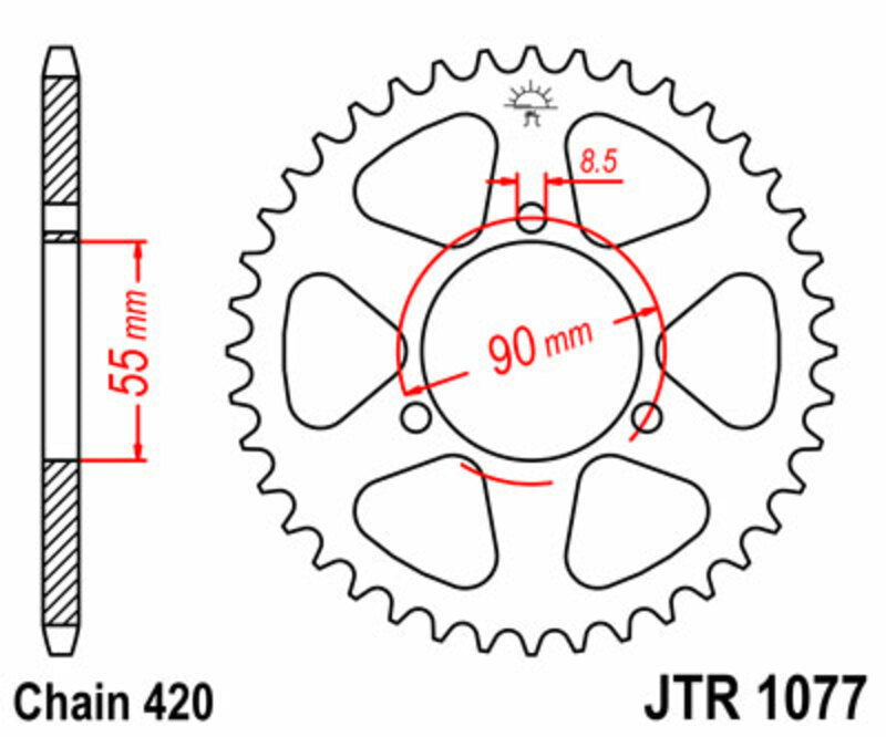 JTSPR RR SPROC 420 STEEL ST 1077, 47