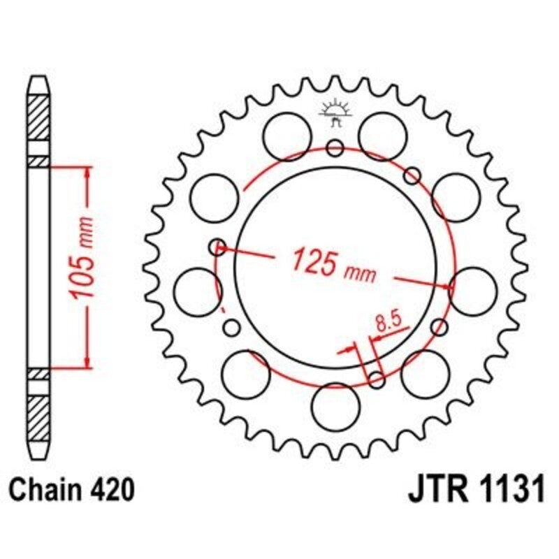 JTSPR RR SPROC 420 STEEL ST 1131, 45