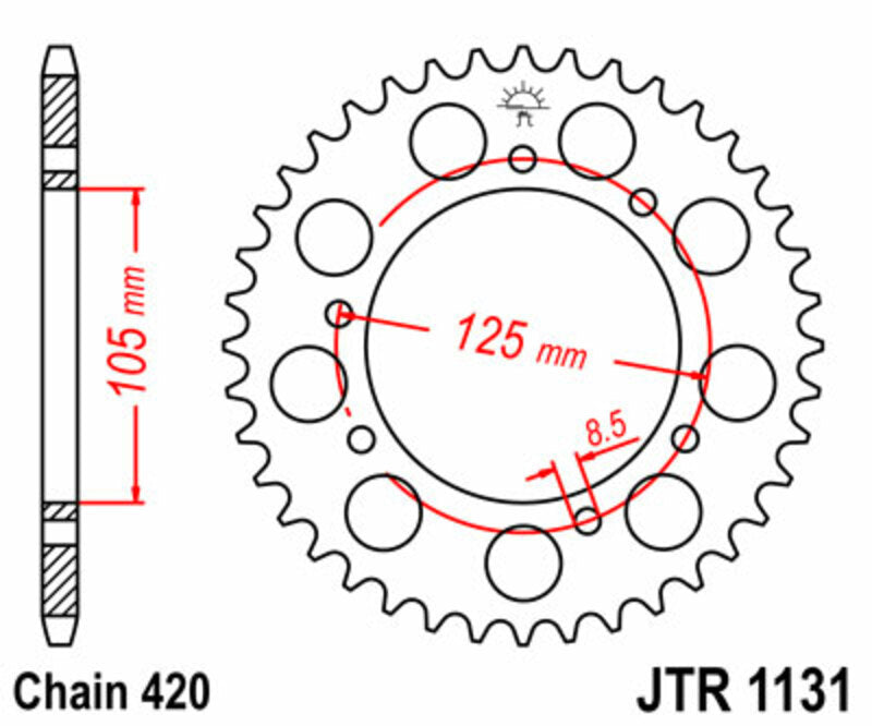 JTSPR RR SPROC 420 STEEL ST 1131, 53