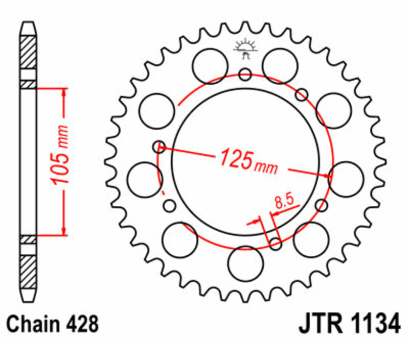 JTSPR RR SPROC 428 STEEL ST 1134, 52