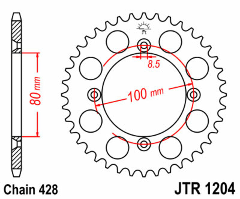 JTSPR RR SPROC 428 STEEL ST 1204, 50
