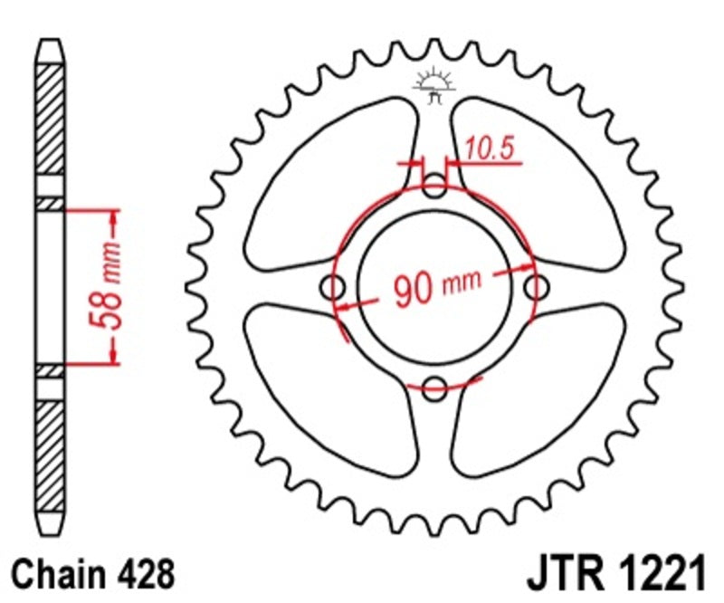 JTSPR RR SPROC 428 STEEL ST 1221, 45