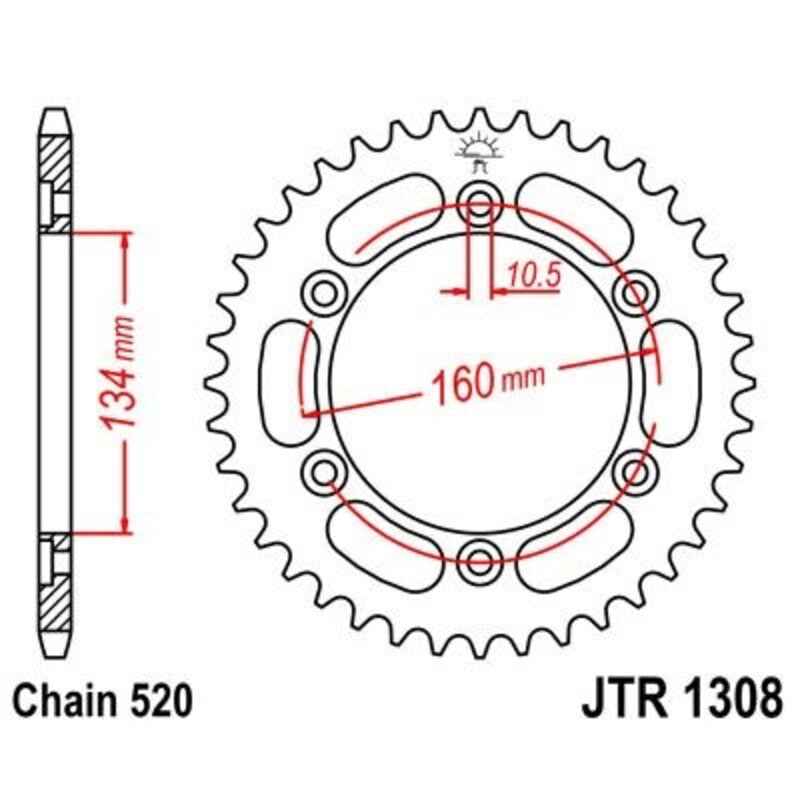 JTSPR RR SPROC 520 STEEL ST 1308, 40